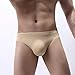 JHOKCI Mens Soft Comfortable Underwear Fashion Silky Bikini Sexy Bulge Pouch Underwears Beige