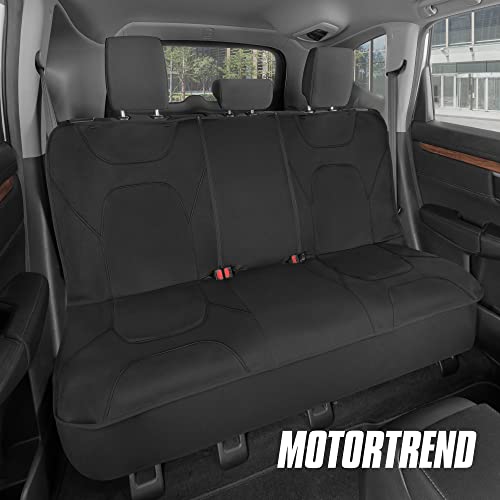 Image of Motor Trend AquaShield Waterproof Pink Front Seat Covers, Black 60 /40 Split Bench Rear Seat - Neoprene Front Car Seats Cover, SUV Seat Covers Protector - Interior Cover for Auto, Trucks, & Dog Owners