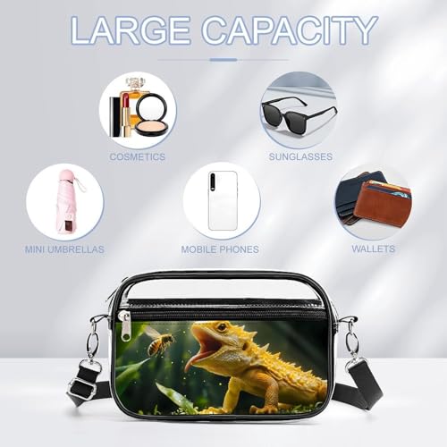 Lizard And Bee Women's Clear Crossbody Purse Bag Transparent Bags Pocket for Concerts Sports Festivals3