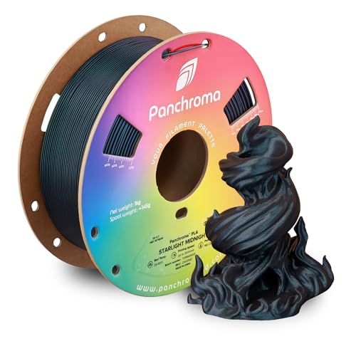 Polymaker Panchroma Blue Color Changing PLA, 1.75mm, 1KG, Glitter Starlight Midnight 3D Printer Filament, Hides Layer Lines, Easy to Print, Tangle Free, AMS Compatible, Works with Most FDM Printers