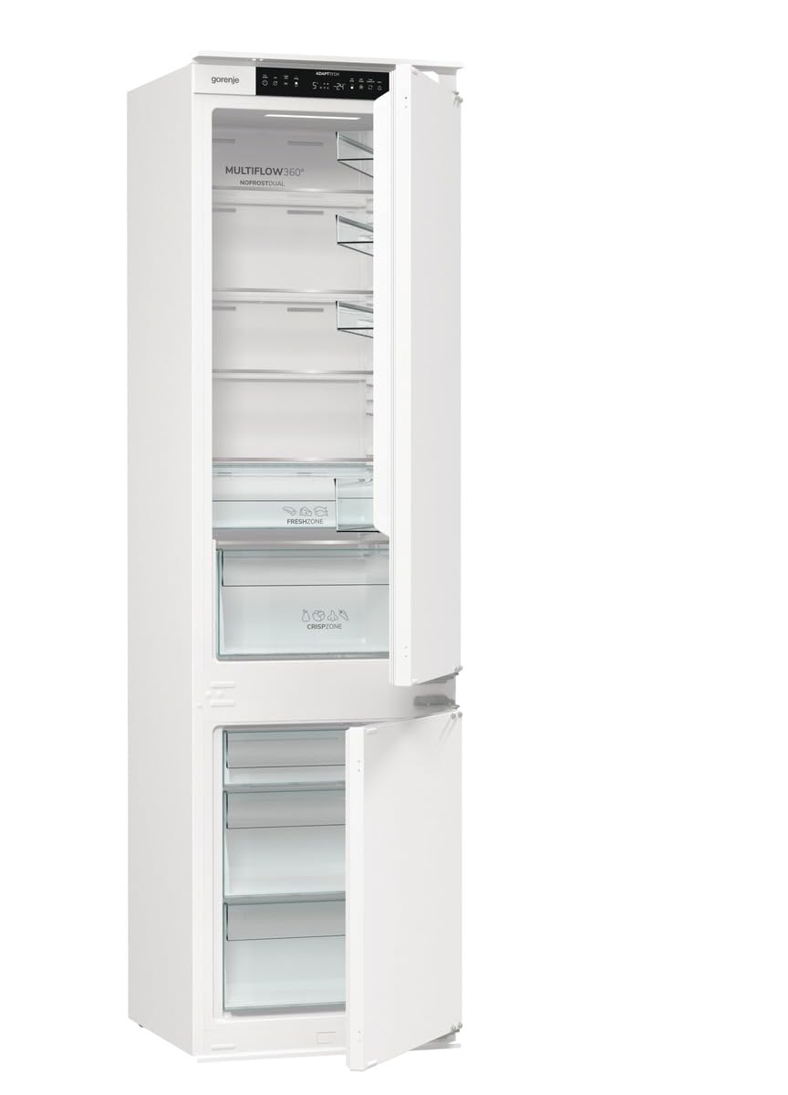 Gorenje NRKI517E41 Einbau-Kühl-Gefrierkombination, 177cm Nische, Schlepptürscharnier, 252 L(176L plus 76L), NoFrost, AdaptTech, SuperCool, ConvertActive, BxHxT: 54×177,2×54,5 cm, Weiß