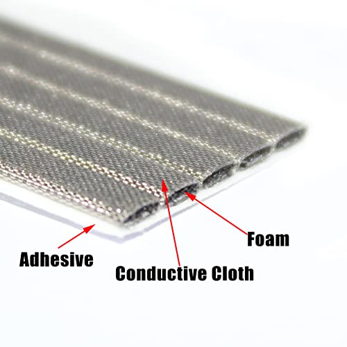 TOJOIN 5 Stück Faraday RF-Schaumdichtung/Leitfähiger Streifen, zum Abdichten von RF/RF-Schild verwendet, mit hoher Abschirmung 19,69 L*0,47 W*0,19H