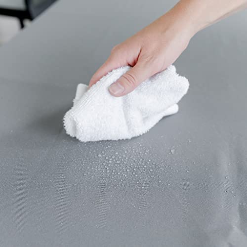 White Fitted Table Cover For Round Tables, Water Resistant, Windproof Table Protector For Dining Room Table - Machine Washable Table Cover Protector - Elastic Tablecloth For Indoors Outdoors #TOP4