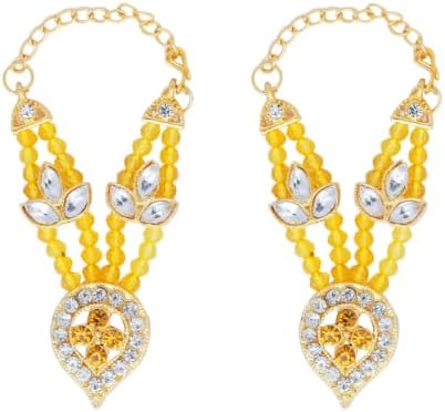 Set of 2 Mala for Laddu Gopal/Devi Maa/Radha Krishna/Indian Traditional Holi Festival Laxmi Poojan Decorations Home Decor God Goddess Set Deities jewellary All God Idol Statues (Size:- 2.5")(White)
