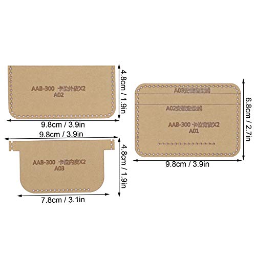 Leather Templates for Leatherwork, 3Pcs Clear Acrylic Templates Card Bag DIY Leather Pattern Wallet Mold Craft Tools Accessories