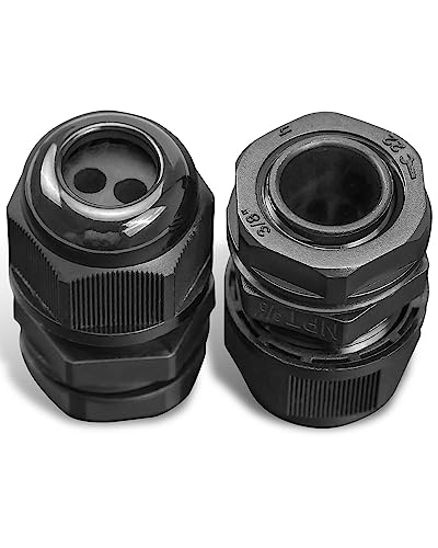 EMIHO 2Pcs Fuel Cell Electrical Bulkhead Fitting Partition Connector 10GA Wire Fuel Pump Assembly fit for 3/8npt Thread Opening for 10-12 Gauge Wires