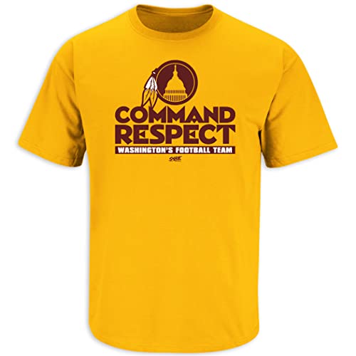 Command Respect T-Shirt for Washington Football Fans (SM-5XL) (Gold Short Sleeve, XX-Large)