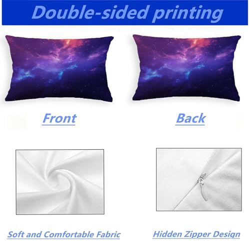 Coussin ciel étoilé housse 40x80 rectangulaire velours avec fermeture eclair - 4