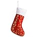 SANNO 6 Pcs 16 inch Red Christmas Stockings, Bulk Gifts Holder Classic Craft Socks Gold Snowflakes with White Cuff Design, 16