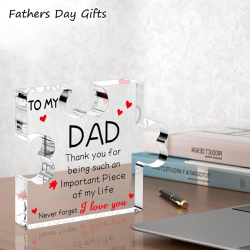 Image of Fathers Day Dad Gifts, Dad Birthday Gifts - Acrylic Plaque 5 x 5 x 0.5 inch, Valentines Christmas Father's Day Presents for Dad from Daughter Son
