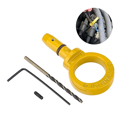 3mirrors Aluminum Oil Dipstick Pull Handle Compatible with Dodge Chrysler Jeep Models Universal Engine Oil Dipstick w/Viton O Ring & Installation Kit Yellow
