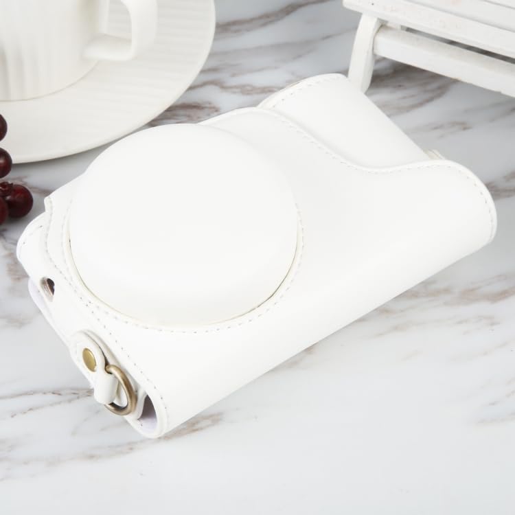 ZORSOME Protective Camera Case For Samsung Galaxy Camera EK-GC100 / EK-GC110 / EK-GC200,Full Body Camera Retro PU Leather Case Bag with Removable Adjustable Strap,White image 4