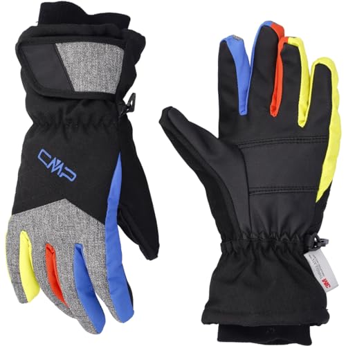 Gants de ski enfant en sergé CMP Noir-Royal-Limeade taille 5