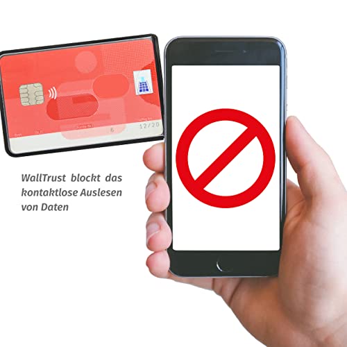 WallTrust RFID NFC Blocker Hartplastik Schutzhülle - 6 Stück - Kartenschutzhülle für Kreditkarten Ausweis transparent - Sicherheit gegen Datenklau Kartenhülle und EC Karten Bankkarten 6