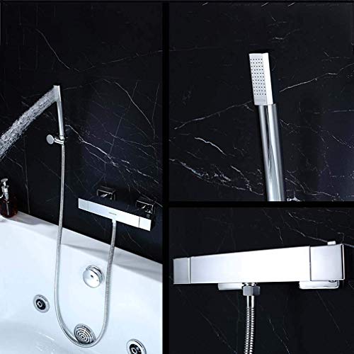 Cabezal de ducha Ducha de manoSistema de ducha Juego de cabezal de ducha de mano termostático de latón que incluye ducha de mano de latón Manguera de ducha de acero inoxidable 304 y soporte para