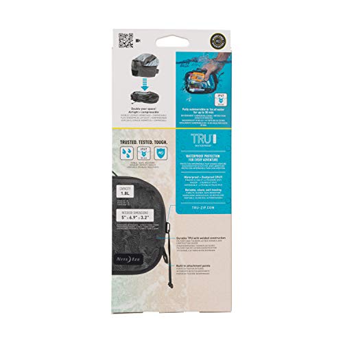Nite Ize RunOff – Bolsa impermeável para viagem, impermeável IP67, bolsa seca com compressão, carvão