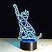 Produktbild Welle Katze 3D Tischlampe Kinder Spielzeug Geschenk Visual Led Nachtlicht Kinder USB Lampe Baby Sleeping XW-Nachtlicht170