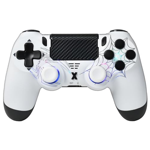 Gaming Controller rcompatible with ps4/White spider design/wireless connections/Gamepad/Dual Vibration shock/6-axis Gyro Sensor/Audio Function/For PS4/PS4 Pro/PS4 Slim/PC