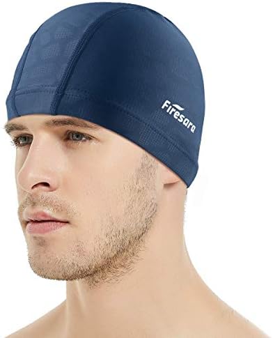 Firesara Fabric Swim Cap, High Elasticity Swimming Cap Keeps Hair Clean Breathable Fit Both Long Hair Short Hair, Swim Caps Woman Girls Men Kids One Size Hat
