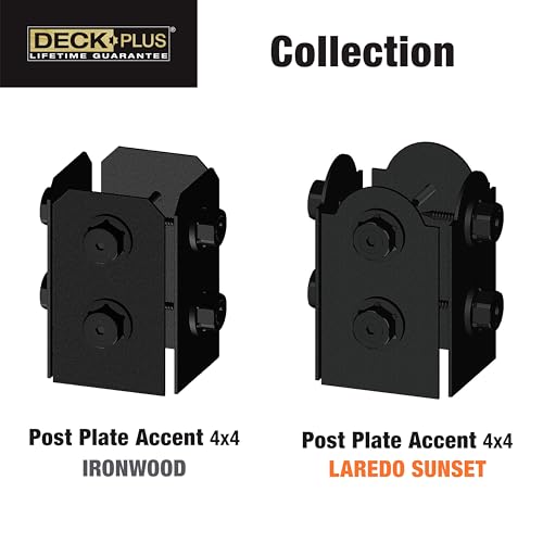 Laredo Sunset Galvanized Adjustable Faux Post Base Plates (4-in x 4-in) - 4 pc