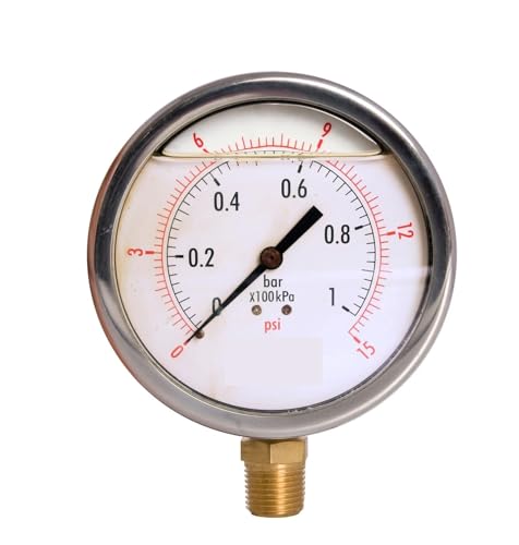 Manomètre de pression d'huile boîtier inox étanche contre les fuites NPT