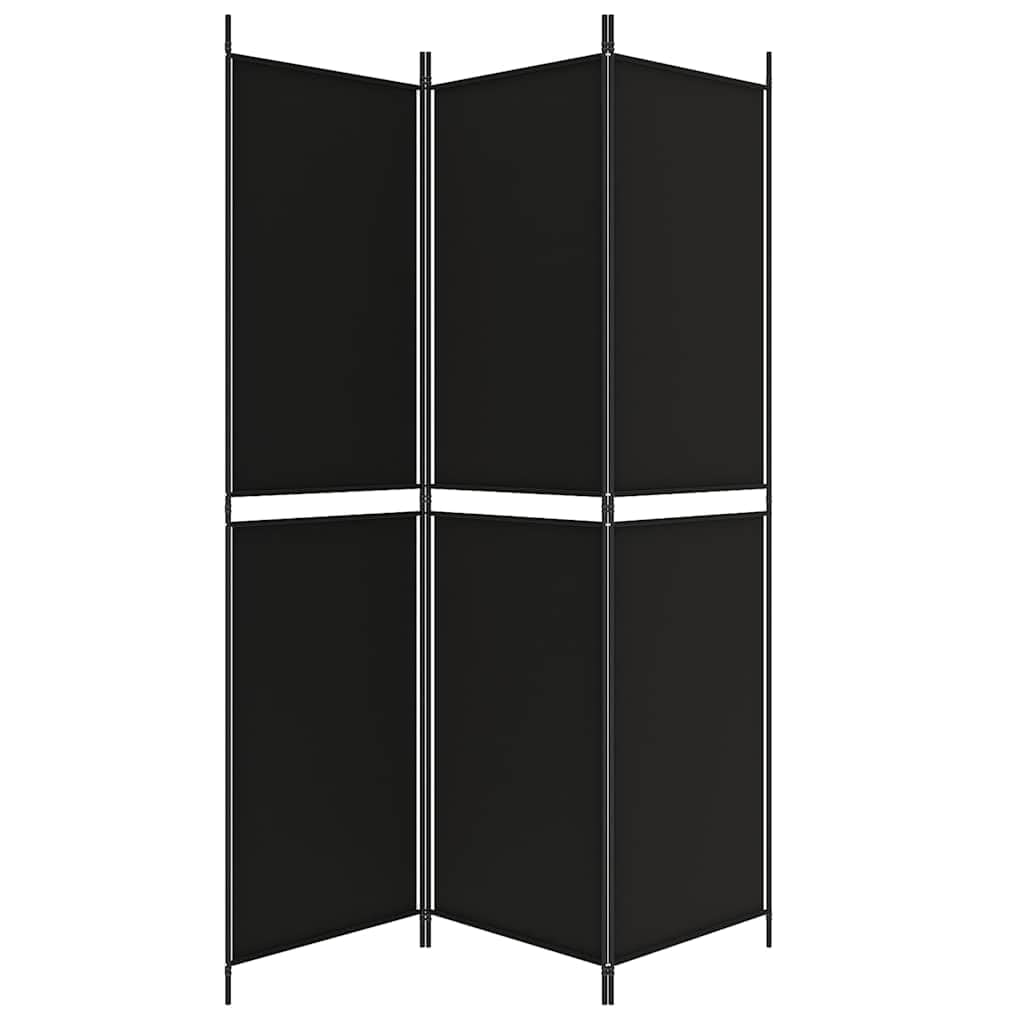 3-panelowy parawan 150x200 cm materiał czarny