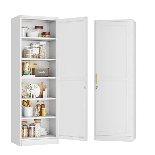 Tokawa 67" Tall Single Door Metal Storage Cabinet with Lock,