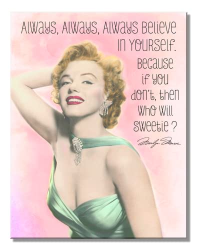 Desperate Enterprises Marilyn Monroe Believe Tin Sign - Nostalgic Vintage Metal Wall Decor - Made in USA