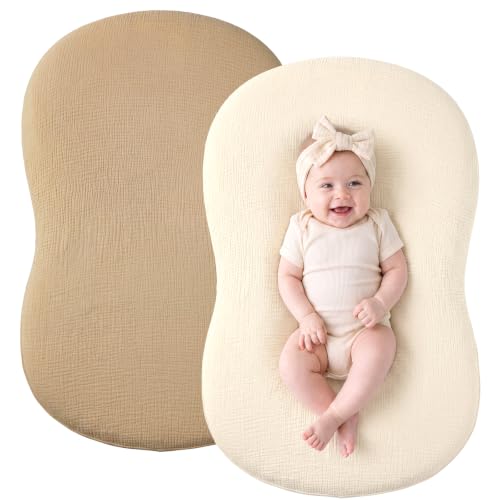 Image of Termichy Muslin Cover for Baby Lounger: Fitted for 30x20 Baby Nest