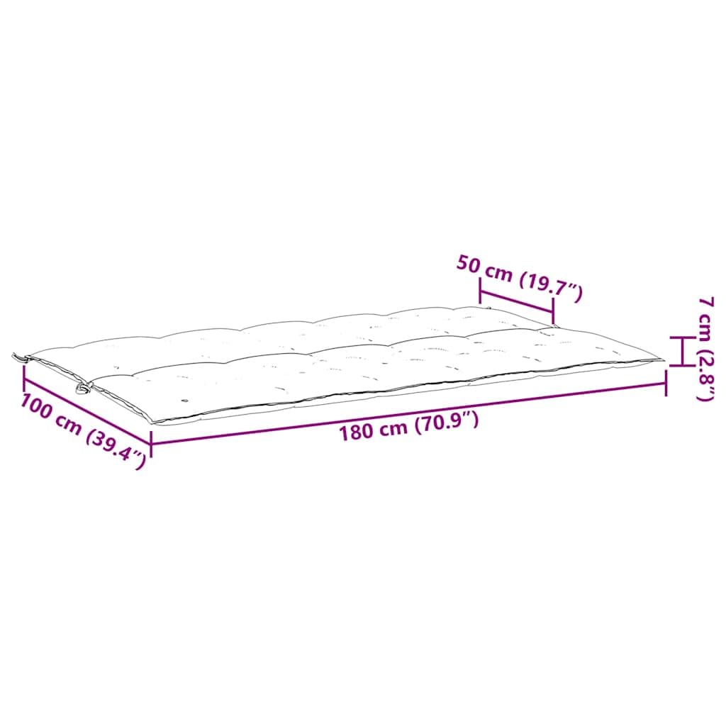 Gartenbank-Auflage Hellgrün 180x(50+50) x7 cm - Komfortable Bankauflage aus Oxford-Gewebe mit Rückenlehne, Sitzkissen für Gartenbank, Gartenmöbel und Terrasse