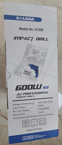 G LAXIA 550W Hammer Drill, Speed Variable 3000 RPM, 13mm Chuck, Electric Hammer and Drill 2-in-1,Package Contains 105 Accessories 11 G LAXIA 550W Hammer Drill, Speed Variable 3000 RPM, 13mm Chuck, Electric Hammer and Drill 2-in-1,Package Contains 105 Accessories - Image 11