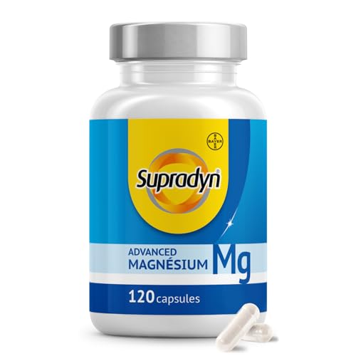 Supradyn® Advanced Magnesium Complex 5 en 1 - Anti Fatigue - Oxyde de Magnésium, Citrate, Bisglycinate, Malate, L-ascorbate, Complément alimentaire - 120 Gélules