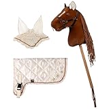 Caballo de alta calidad para hobby Horsing: caballo de juguete de alta calidad con pelo suave, colores realistas, palo de madera extraíble y cabeza suave para acurrucarse.