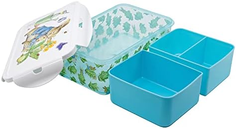 Peter Rabbit Kids Rectangular Lunch Bento Food Box Container with Removable Compartments 1190ml Leak Proof, BPA Free