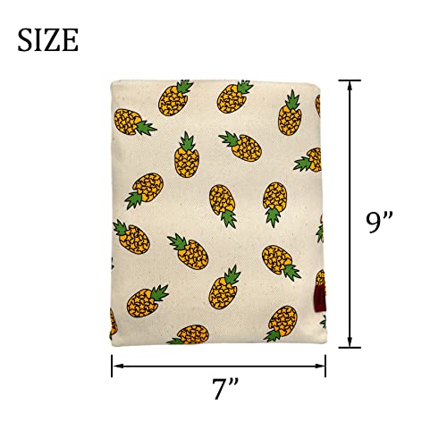 Book Sleeve Pineapple Book Cover Small Medium Book Sleeves Teen Gift (Small)
