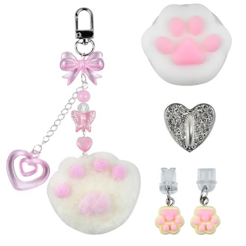 LATUMCO �s���N�L���b�g �p�E�_�X�g�v���O�`���[���Z�b�g 5�Z�b�g Kindle�p�A�L���L���n�[�g�x�[�X�A�^�C�vC/USB C&���C�g�j���O�|�[�g�v���e�N�^�[�A�L�[�`�F�[��&�O���b�v�z���_�[�t���A���킢���d�q���Ѓ��[�_�[�A�N�Z�T���[�M�t�g