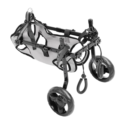 Generic Height Adjustable Dog Wheelchair Lightweight Steel Structure Breathable Mesh Doggy Wheel Chair for Injured Dogs Installation Manual Included Gray