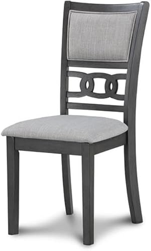 Miniatura 4 de New Classic Furniture Gia - Juego de comedor redondo de 5 piezas con 1 mesa de comedor y 4 sillas, 47 pulgadas, color gris Gris,Ébano
