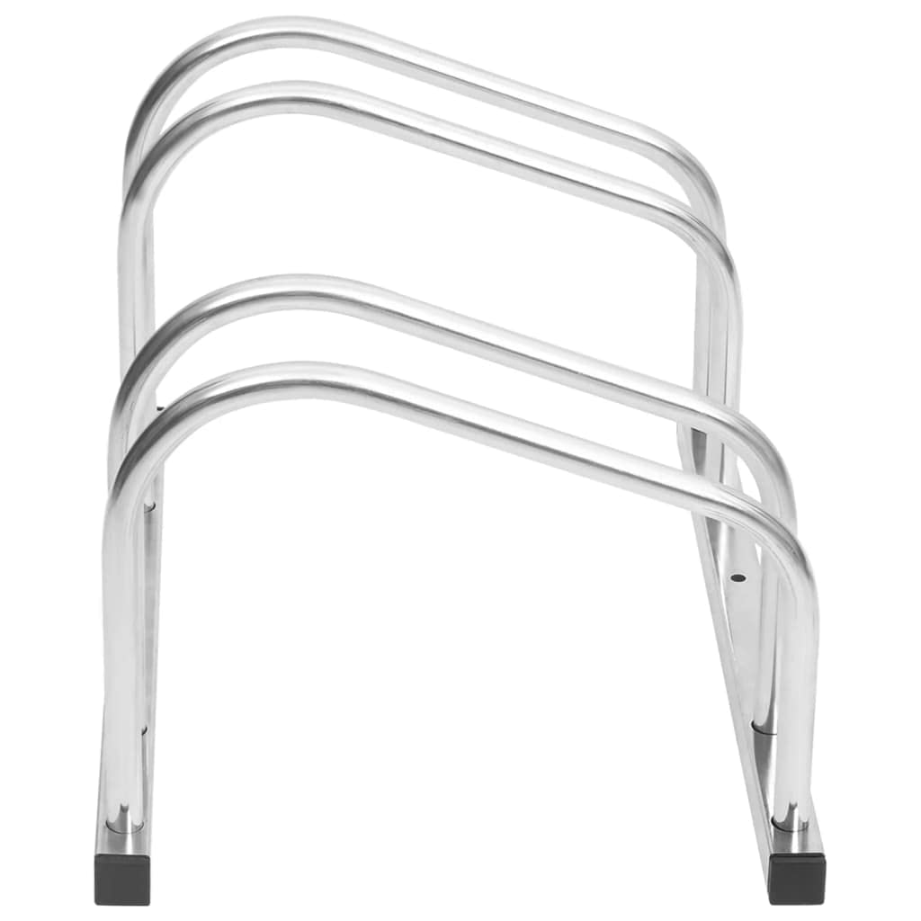 vidaXL Porte-vélos pour 2 Vélos, Support de Bicyclettes avec Rangement, Râtelier de Vélo au Sol Garage Jardin Terrasse, Acier Galvanisé