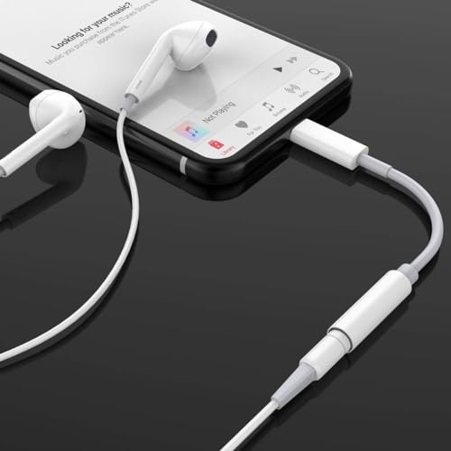 Image of (Apple Lightnin.g to 3.5 mm) Audio to 3.5mm Female Headphone Jack Adapter for Phone Aux Adapter Converter Dongle Compatible with iOS 14 13 12 11 X XS 8 7 6S 6 - White