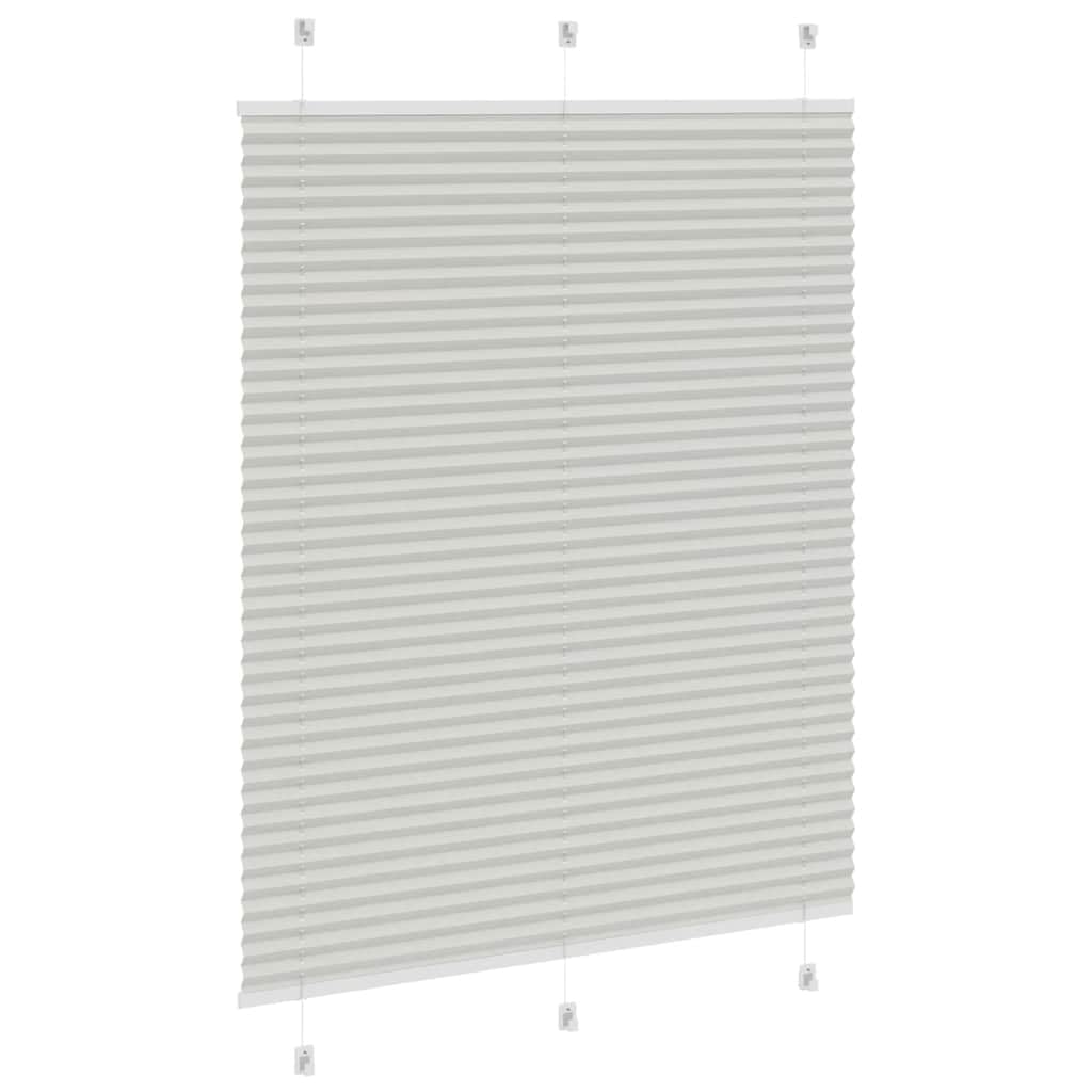 Tenda plissettata grigio chiaro, 105 x 150 cm, larghezza tessuto 104,4 cm, poliestere, moderna tenda avvolgibile per finestre, protezione solare e sguardi indiscreti, montaggio senza fori, durevole