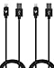 vCharged Black 2 FT Short Lightning Cable Nylon Braided USB Charger Compatible with Latest iPhone & iPad