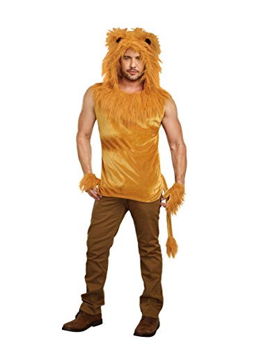 Dreamgirl Men s King of The Jungle Lion Costume Shirt, brown, XX-Large