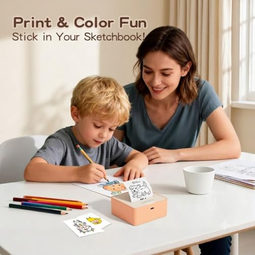 Image of HPRT S2 Bluetooth Thermal Label Printer, Portable Mini Inkless Sticker Maker with 1 Roll Paper, Compatible with iPhone & Android, for Home, School, Office, Travel, Kids. Free App with Templates