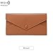 Fashion Women's RFID Protected Envelope Clutch Wallet, PU Leather, 19.5x10cm,Long Style with Card Slots and Back Zipper Pocket (Brown)