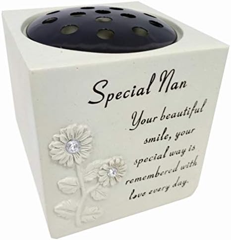 David Fischhoff Mum Black and Gold Grave Memorial Rose Bowl, Weatherproof - for Graveside Flower Arrangements, 14 X 15 Cm