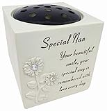 David Fischhoff Nan Diamante Sunflower Rose Bowl with the Following Verse Grave Memorial, for Graveside Flower Arrangements