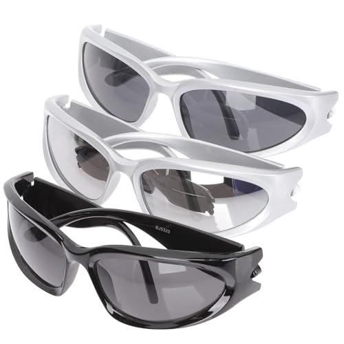 Image of CVUTOVO 3pcs Fashion Sunglasses for Women, Plastic Sports Eyewear with Comfortable Fit, Protective Function for Outdoor Activities and Summer