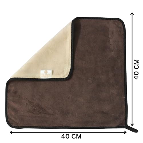 Image of MUSHIES Microfiber 800 GSM Cloth (Brown, 40x40 cm, Pack of 1) Double Layered Highly Absorbent Heavy Plush Microfibre Towel Cloth for Car Cleaning, Washing, Drying, Polishing & Detailing