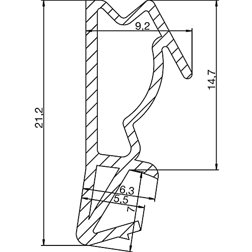 DEVENTER schwarz Haustürendichtung S 6515a, Kunststoff